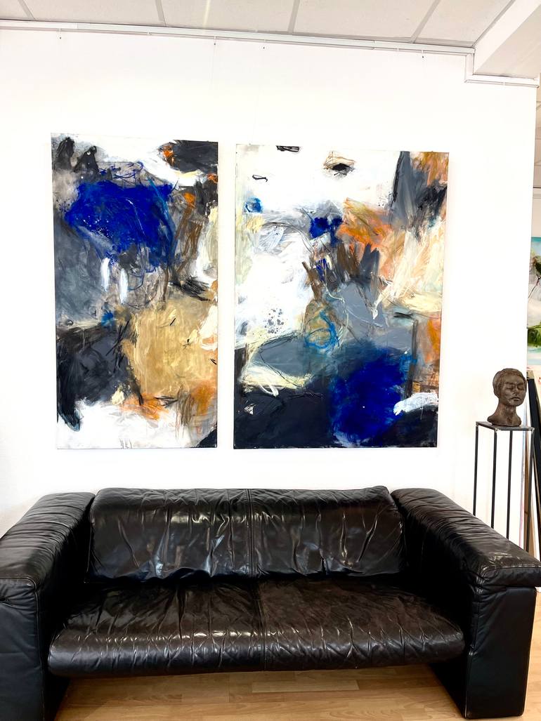 Original Abstract Expressionism Abstract Painting by Ines Klich