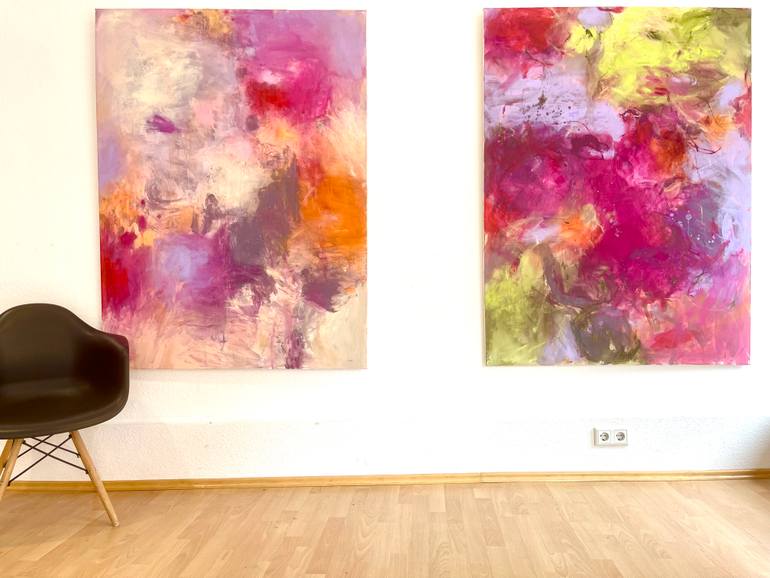 Original Abstract Expressionism Abstract Painting by Ines Klich