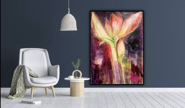 Original Abstract Floral Painting by Ines Klich