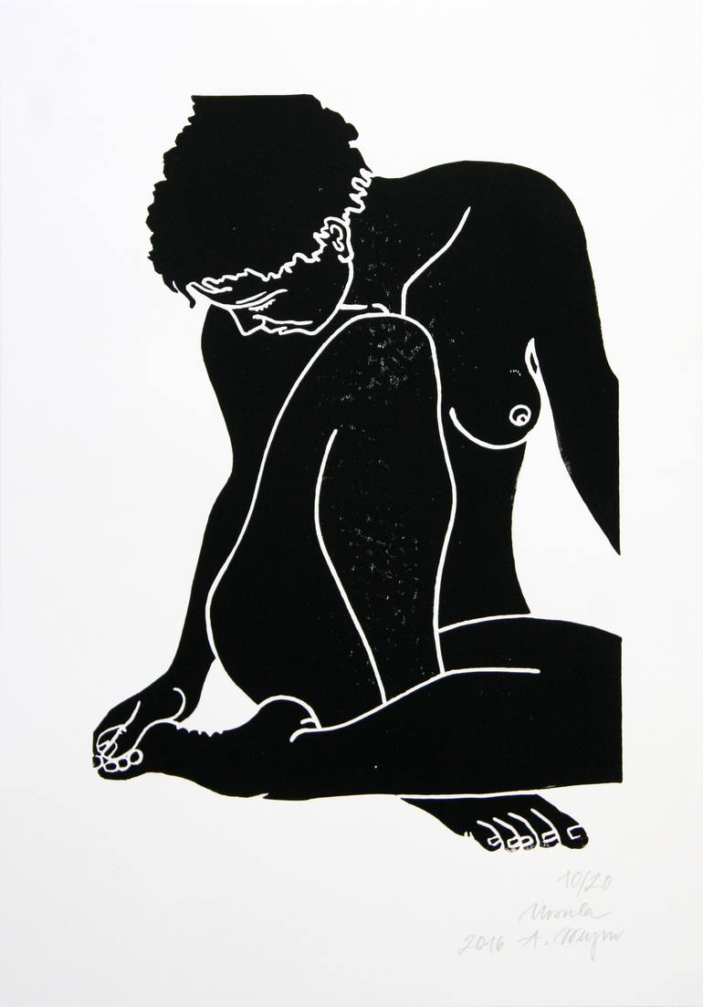 Original Figurative Nude Printmaking by A Weyer