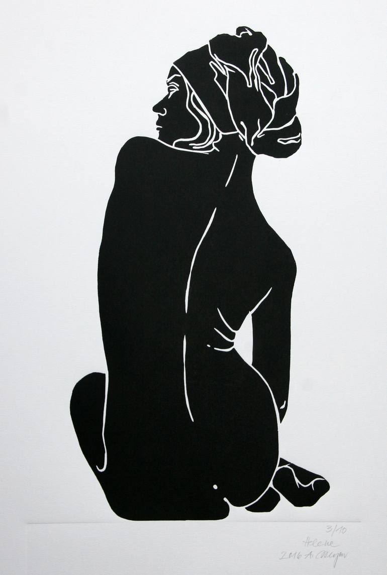 Original Figurative Nude Printmaking by A Weyer