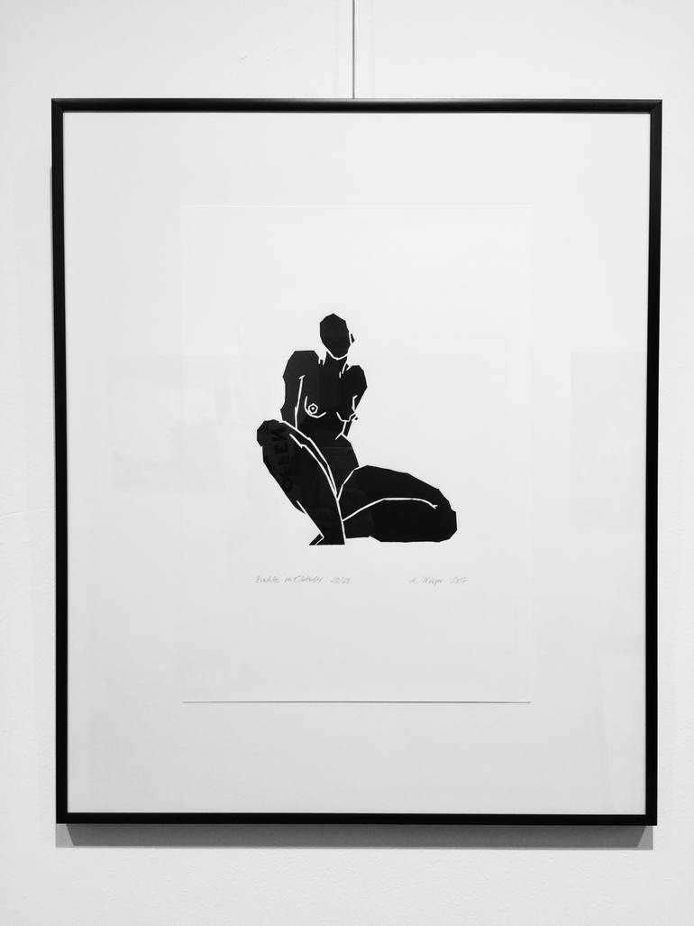 Original Abstract Beach Printmaking by A Weyer