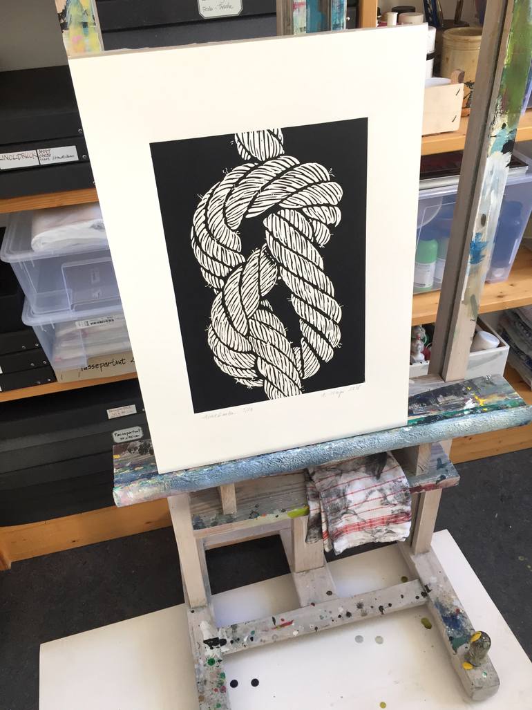 Original Fine Art Sailboat Printmaking by A Weyer