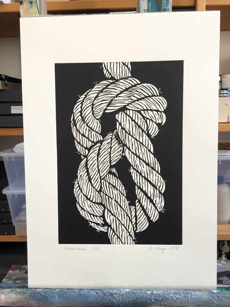 Original Fine Art Sailboat Printmaking by A Weyer