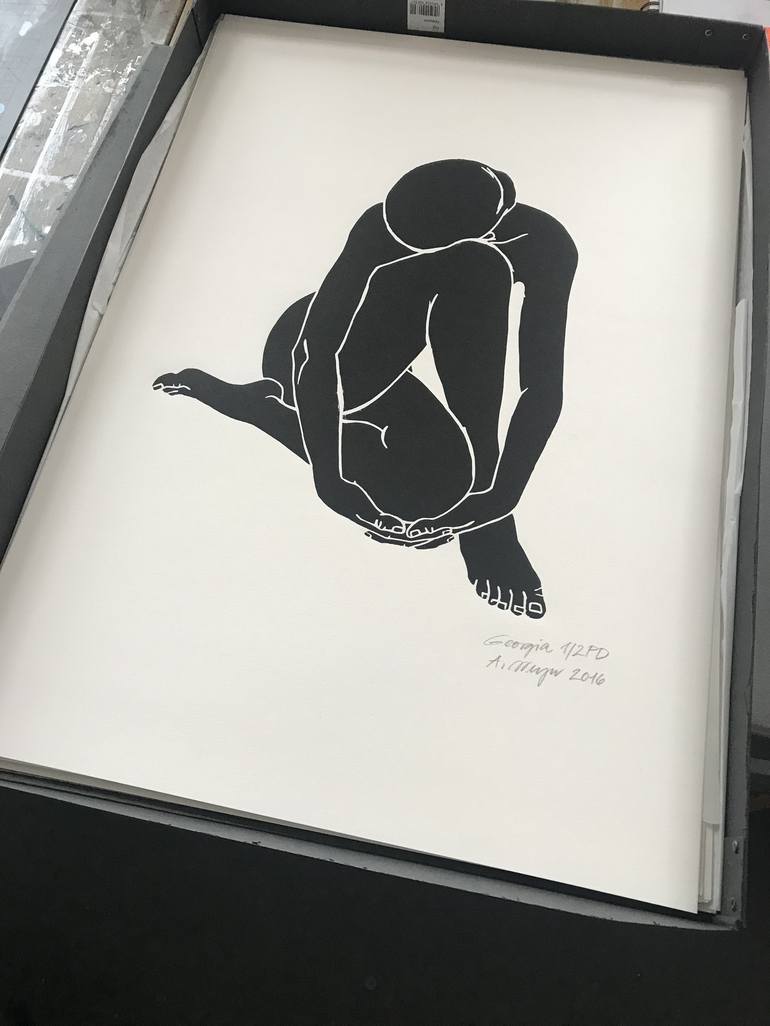 Original Figurative Women Printmaking by A Weyer