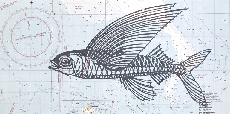 Original Figurative Fish Printmaking by A Weyer