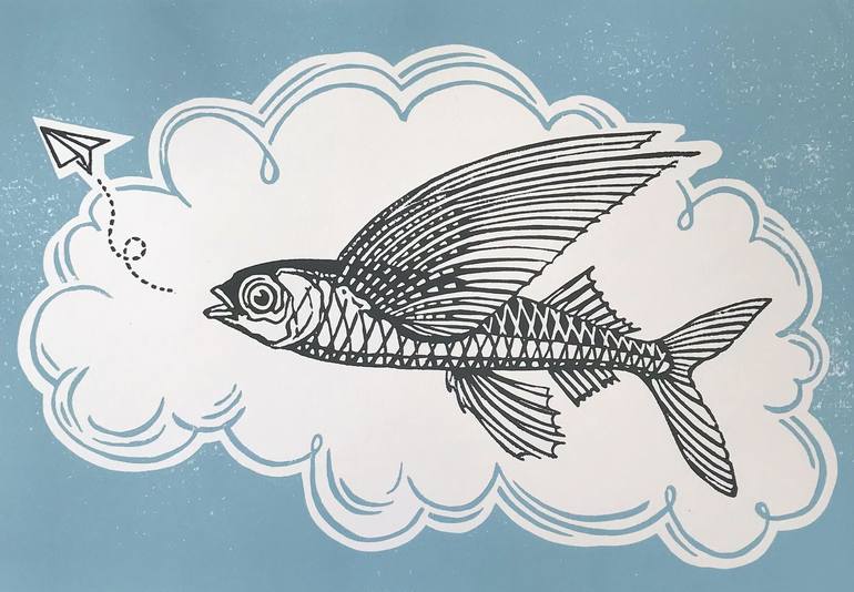 Original Figurative Fish Printmaking by A Weyer