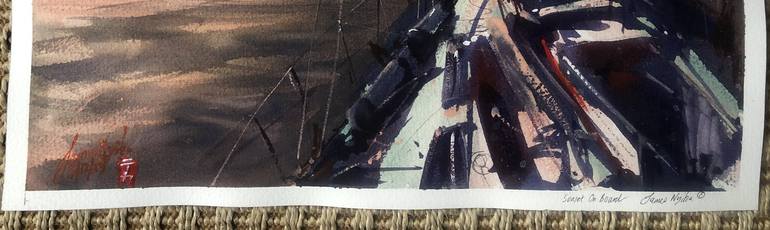 Original Sailboat Painting by James Nyika