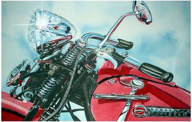 Original Bike Painting by Jim Fetter