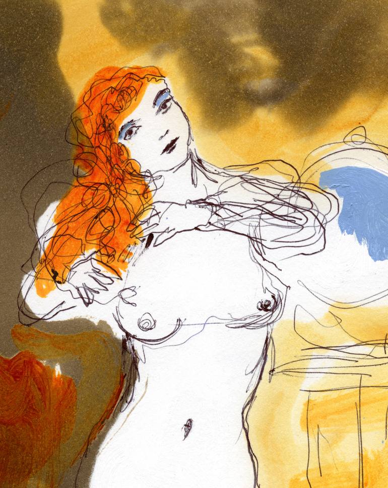 Original Modernism Erotic Drawing by Michel Suret-Canale