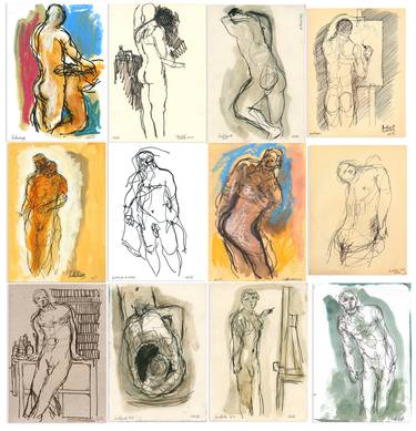 Print of Erotic Drawings by Michel Suret-Canale