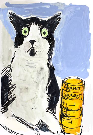 Print of Expressionism Cats Drawings by Michel Suret-Canale