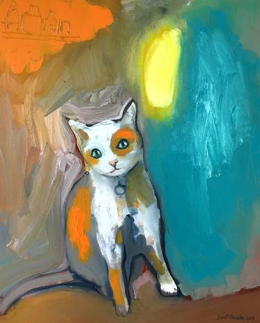 Print of Cats Paintings by Michel Suret-Canale