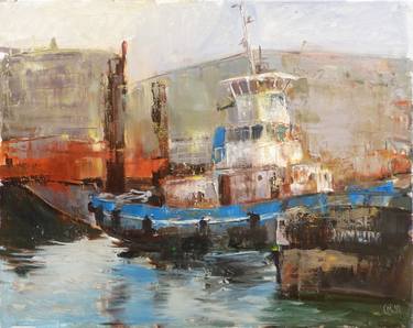 Original Contemporary Boat Painting by Maike Josupeit