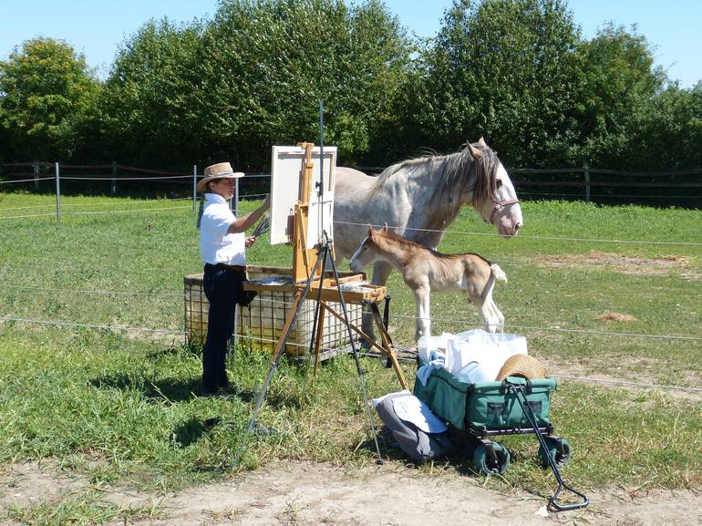 Original Impressionism Horse Painting by Maike Josupeit