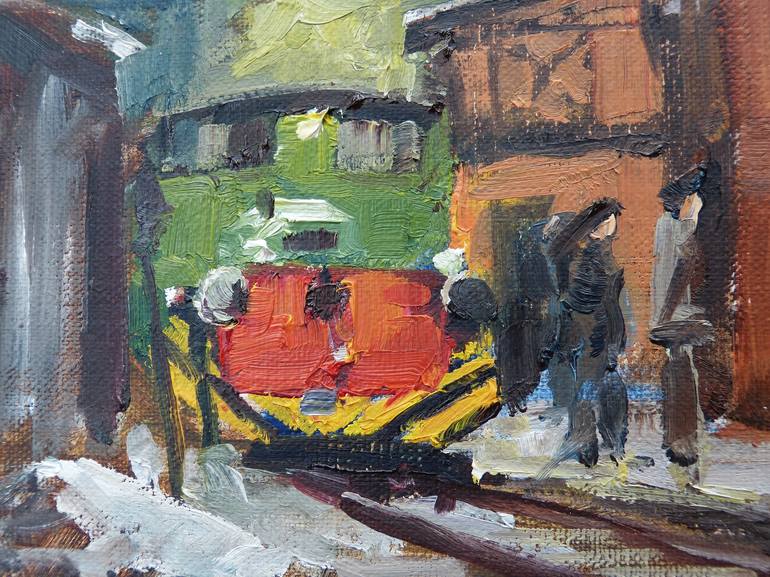Original Train Painting by Maike Josupeit
