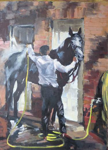 Original Figurative Horse Paintings by Maike Josupeit