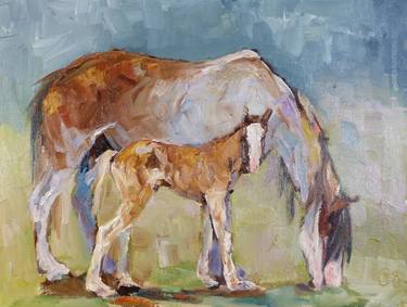 Original Figurative Horse Paintings by Maike Josupeit