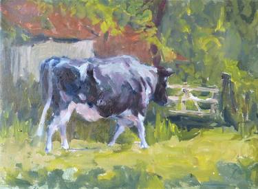 Original Figurative Cows Paintings by Maike Josupeit