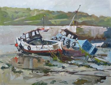 Original Impressionism Boat Paintings by Maike Josupeit