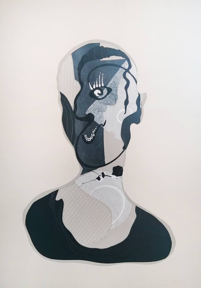 Original Modern Portrait Collage by Stefano Mazzolini