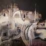 Pure fantasy driven by great creativity using oil without any project without drawing giving free rein to one's ideas Landscapes cities nature villages people objects animals things the extreme Symbiosis between them vibrant freedoms full of emotions