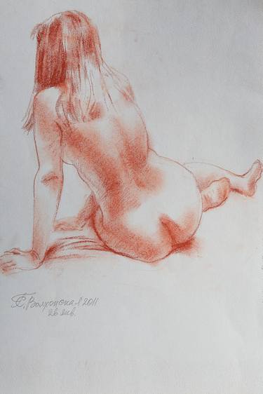 Original Nude Drawing by Alexey Volkhonskiy