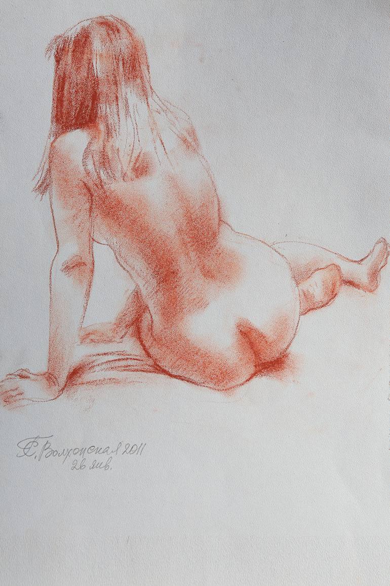 Original Fine Art Nude Drawing by Alexey Volkhonskiy