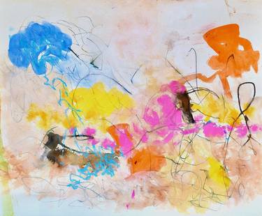 Original Abstract Expressionism Light Mixed Media by Dina Dorothea Ney