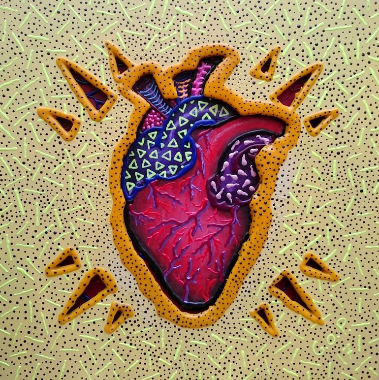 A Heart Is A Heart Is A Heart Is A Heart (Edition Yellow) - Print
