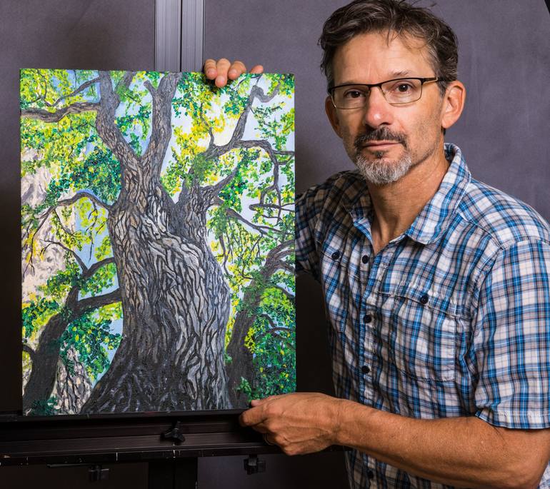 Original Impressionism Tree Painting by Timothy McGuire