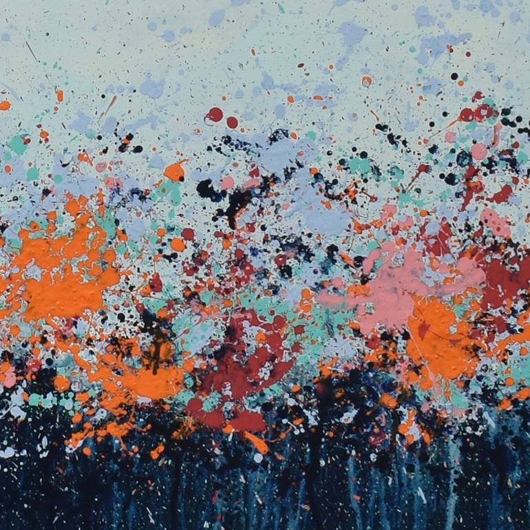 Original Abstract Floral Painting by Lisa Carney