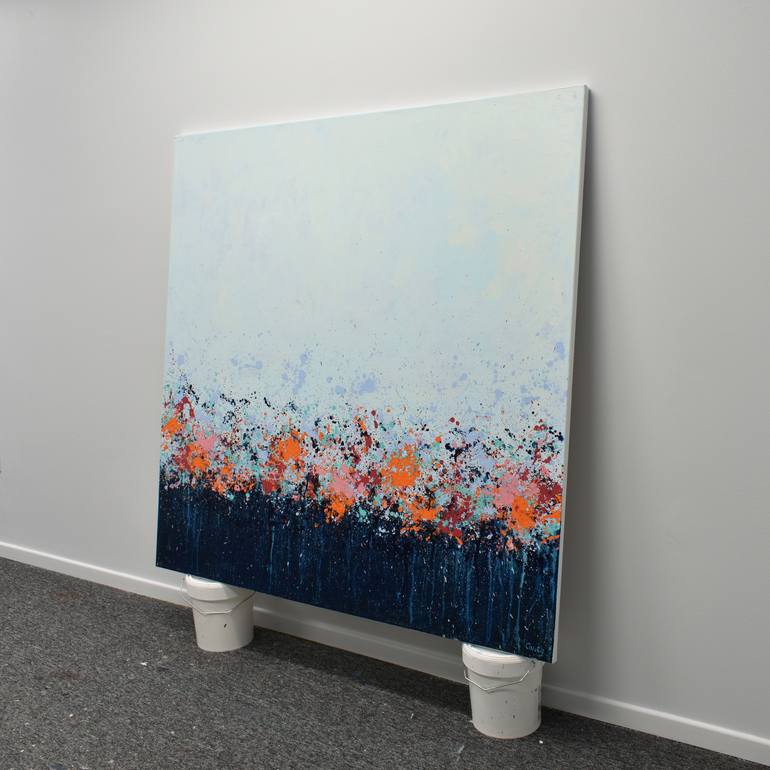 Original Abstract Floral Painting by Lisa Carney