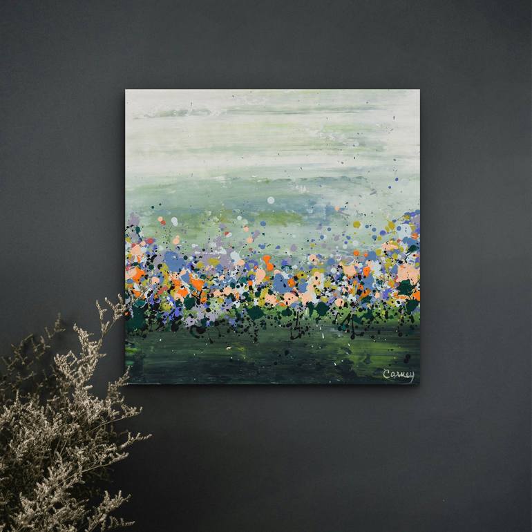 Original Abstract Garden Painting by Lisa Carney