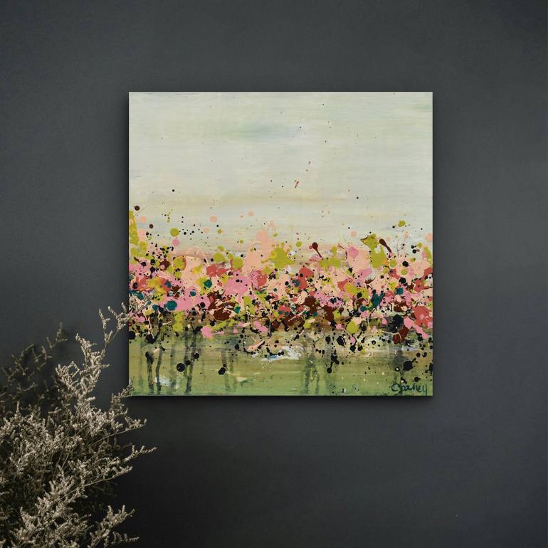 Original Abstract Garden Painting by Lisa Carney