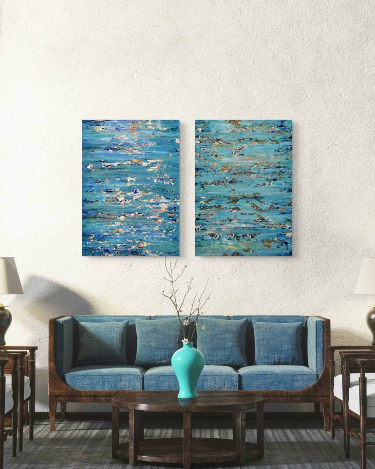 Original Abstract Water Painting by Lisa Carney