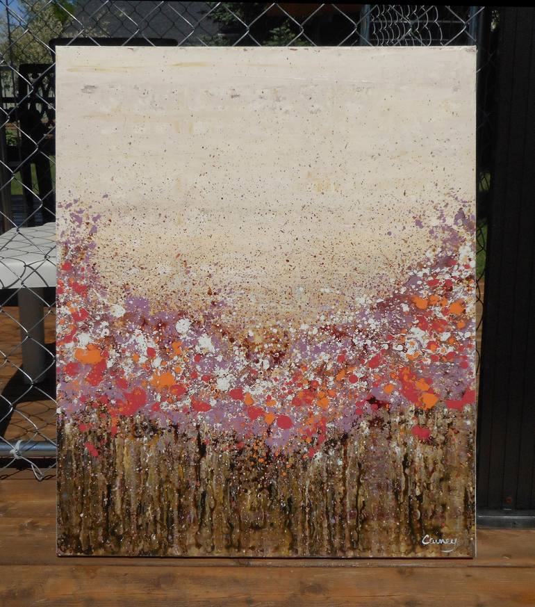 Original Abstract Floral Painting by Lisa Carney