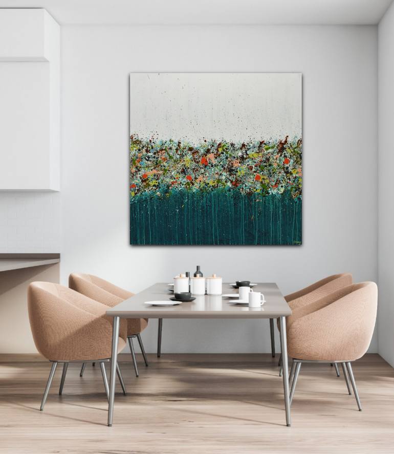 Original Abstract Garden Painting by Lisa Carney