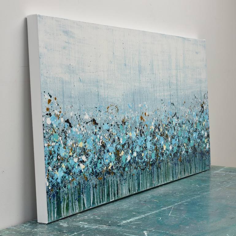 Blue Poppy Field Painting by Lisa Carney | Saatchi Art