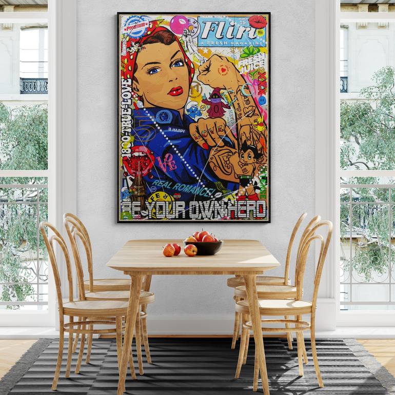 Original Pop CultureCelebrity Painting by Franko  Pop Art Art on Canvas  Loving Rosie
