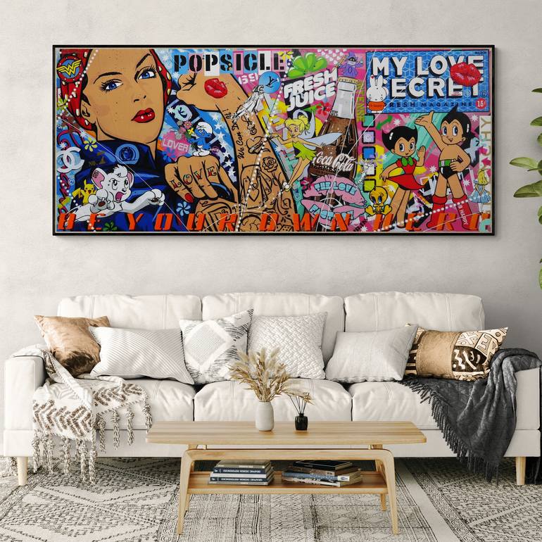 Original Pop CultureCelebrity Painting by Franko  Pop Art Art on Canvas  Fresh Rosie