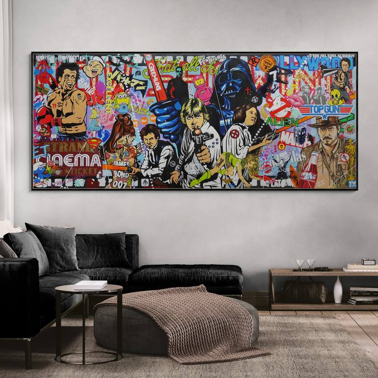 Original Pop CultureCelebrity Painting by Franko  Pop Art Art on Canvas  Cinematic Fusion