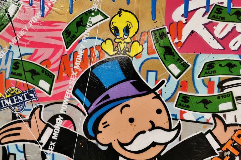 Monopoly Man - Free Money Painting by Franko | Saatchi Art