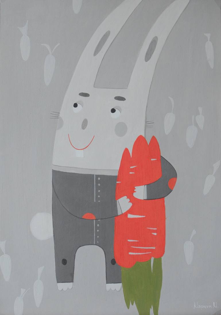 Original Illustration Animal Painting by Maryna Marchuk
