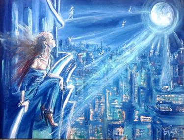 Original Abstract Expressionism Fantasy Painting by Marina Davidova