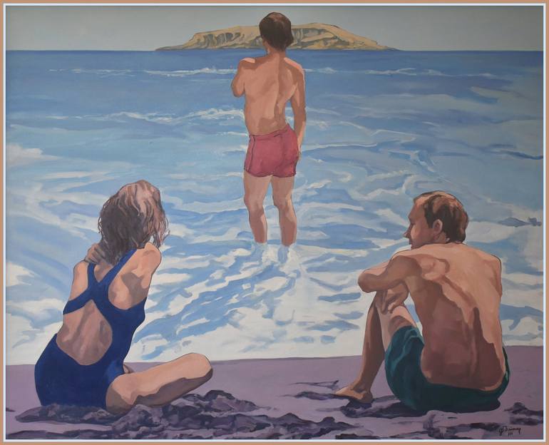 Original Contemporary Beach Painting by George Brinner