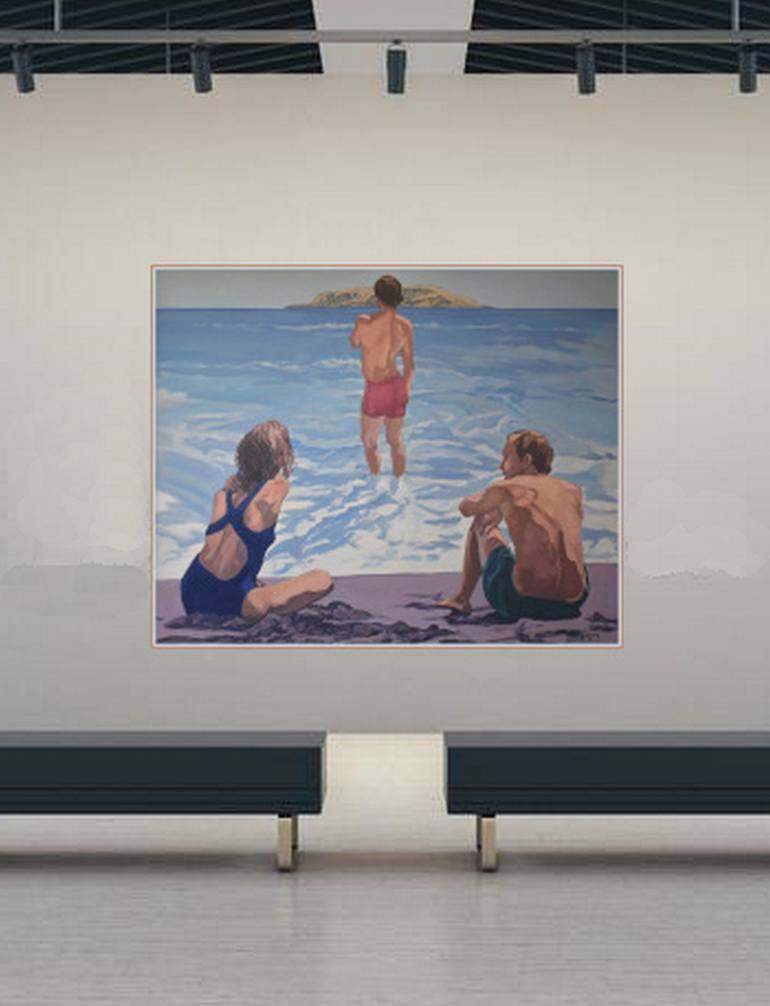 Original Contemporary Beach Painting by George Brinner