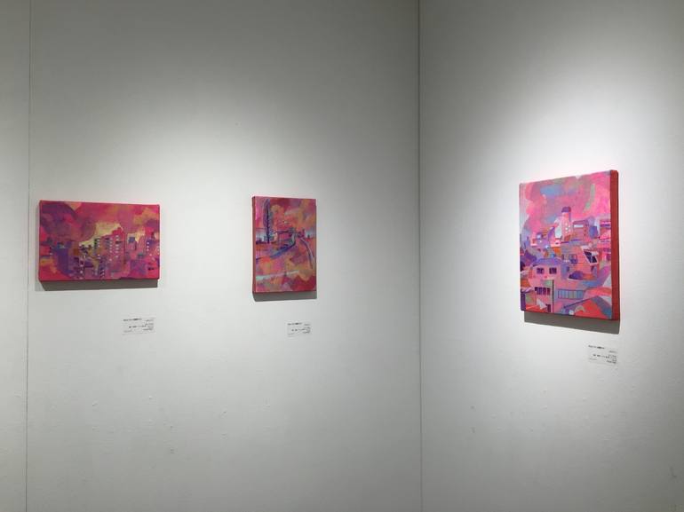 Original Cubism Cities Painting by Chisato Yamada