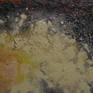 Painting: Acrylic, Latex, Plastic, glass on canvas, Other.
Inspired by geology, cosmology, astronomy and biology. Acrylic, latex and glitter painting on canvas.
Wired, to hang as is or framed. Edges are painted dark grey. Signed on the verso.
