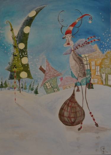 Original Folk Seasons Paintings by Simona Bidileci